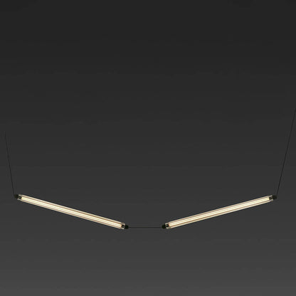 LUMINA 600 2L Black curved pendant 24W 2200K