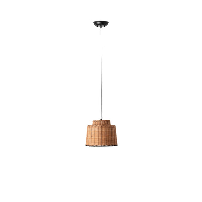 SAIPAN Black/rattan pendant lamp
