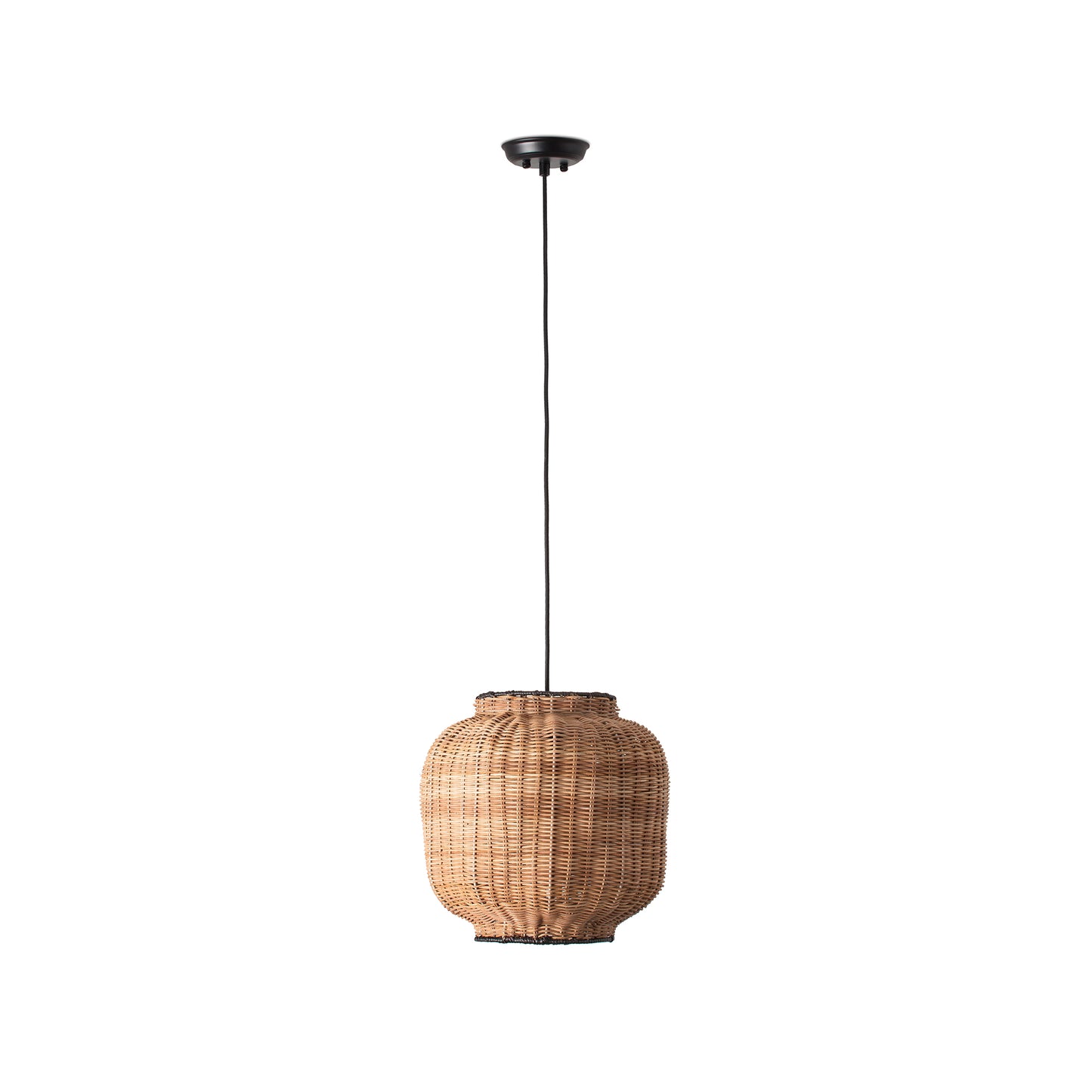 TUPAI Black/rattan pendant lamp