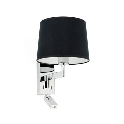 ARTIS Chrome/black wall lamp with reader