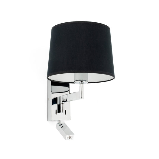 ARTIS Chrome/black wall lamp with reader