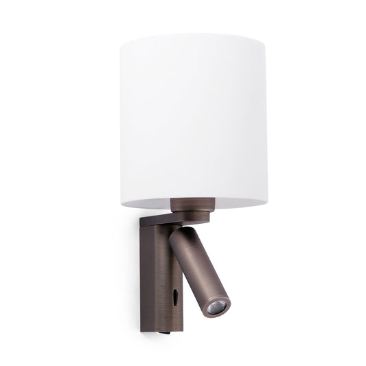 ROB SHADE Bronze wall lamp with reader