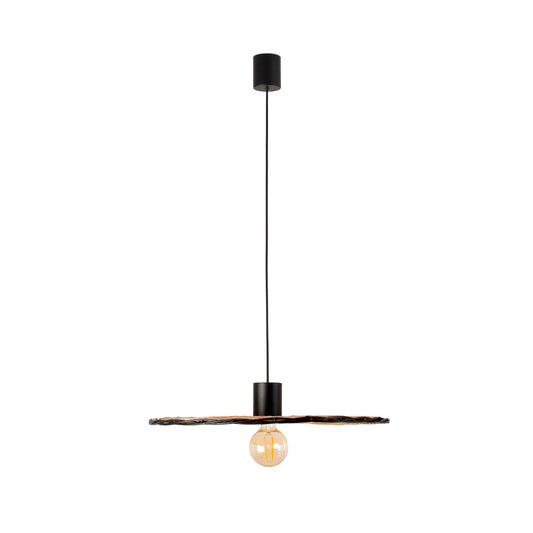 Pendant lamp COSTAS PENDANTE NETRO P. RATAN E27 ø600x20xø600