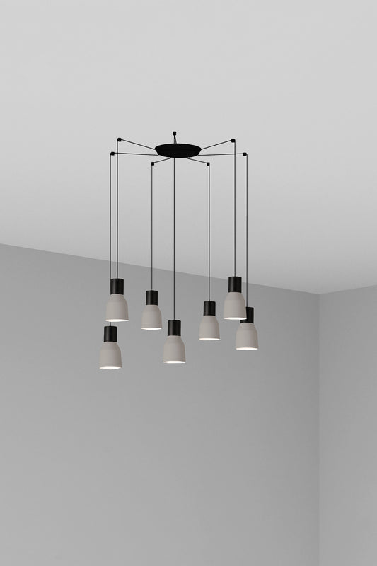 KOMBO 120 7L Grey pendant lamp