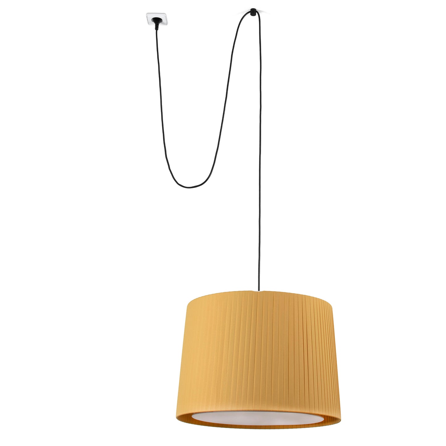 SAMBA Black/yellow pendant lamp with plug