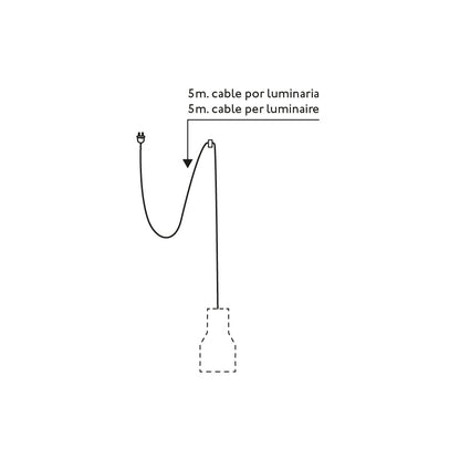 KOMBO 200 Grey pendant lamp with plug