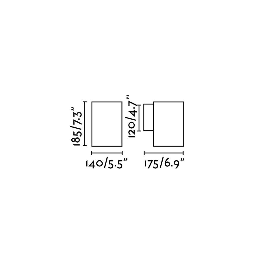 THON 1L Grey wall lamp