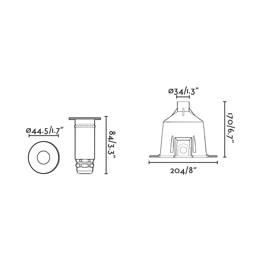 NOK 44 Matt nickel recessed lamp swimming pool