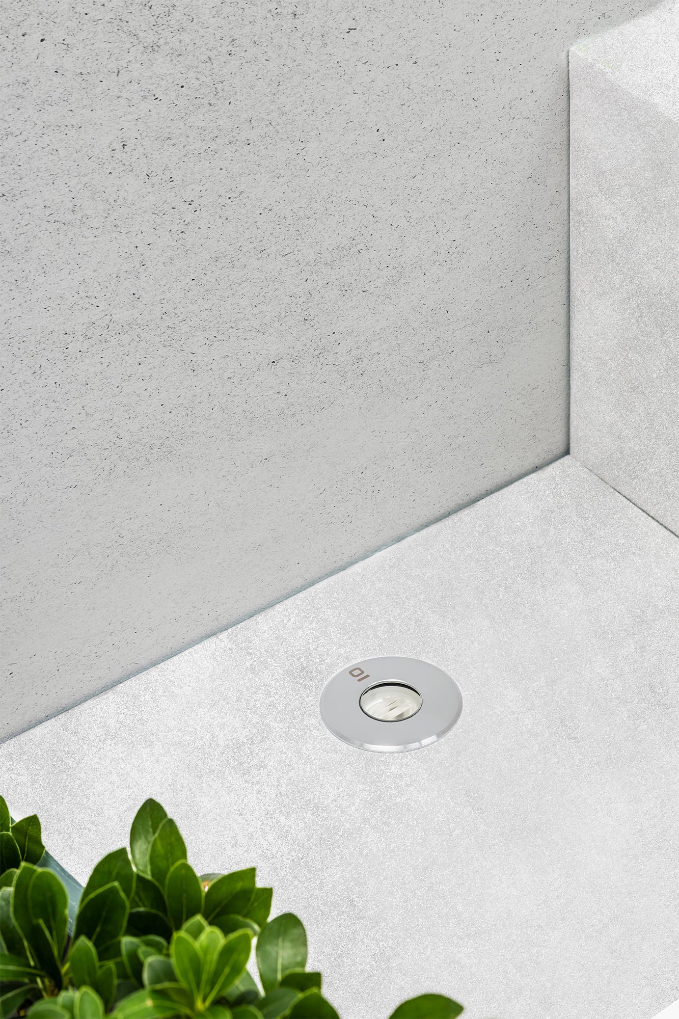 CURTIS Grey recessed lamp warm light