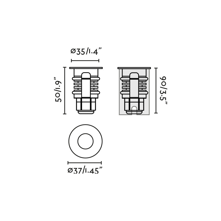 GRUND 37 Inox recessed lamp 2W