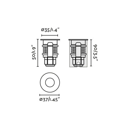 GRUND 37 black recessed lamp 2W