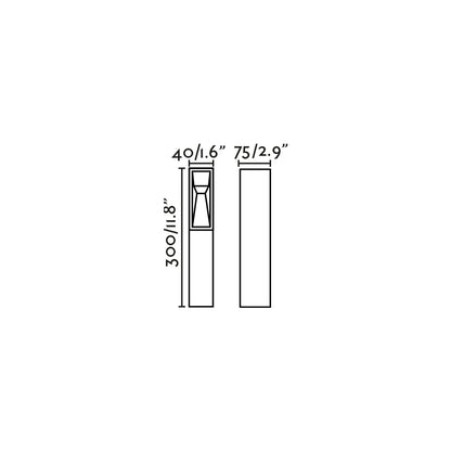 TIL Black bollard 3W 2700K 24V