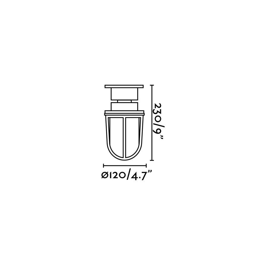 MAUREN Brass ceiling/ post lamp