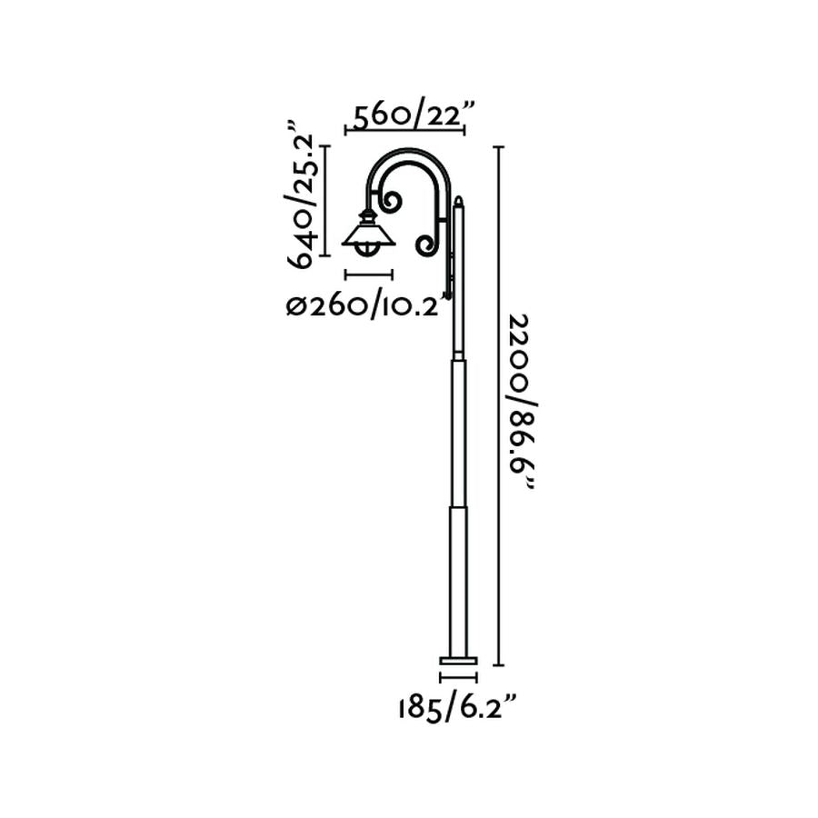 NAUTICA 1L Rust pole lamp