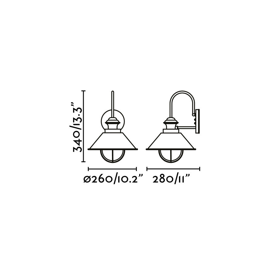 NÁUTICA 280 Rust wall lamp
