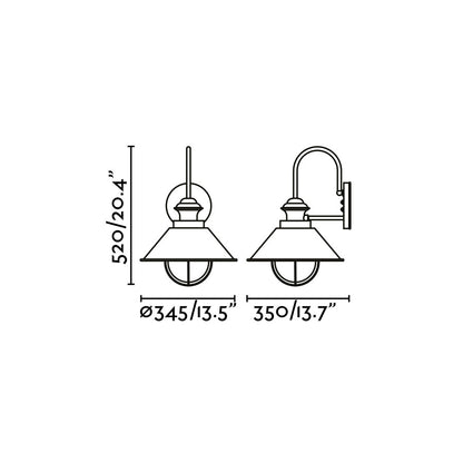 NÁUTICA 350 Rust wall lamp