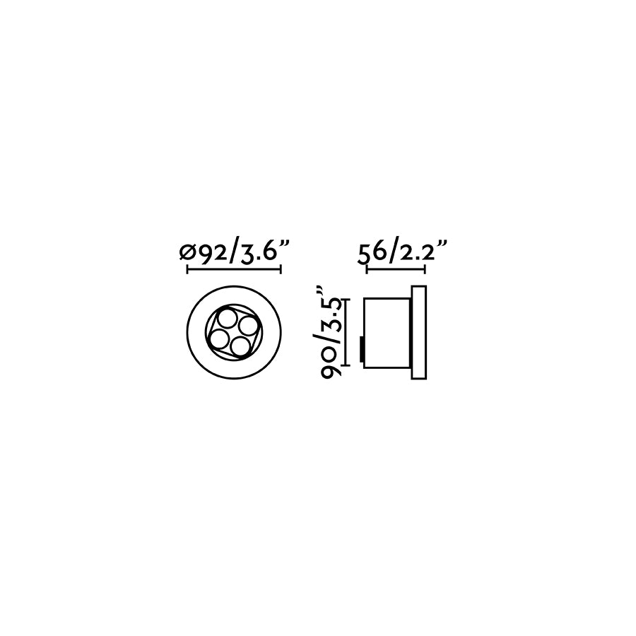 TRAS 4L Black recessed lamp