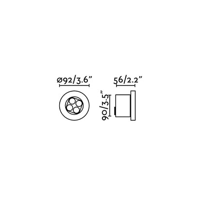 TRAS 4L Black recessed lamp