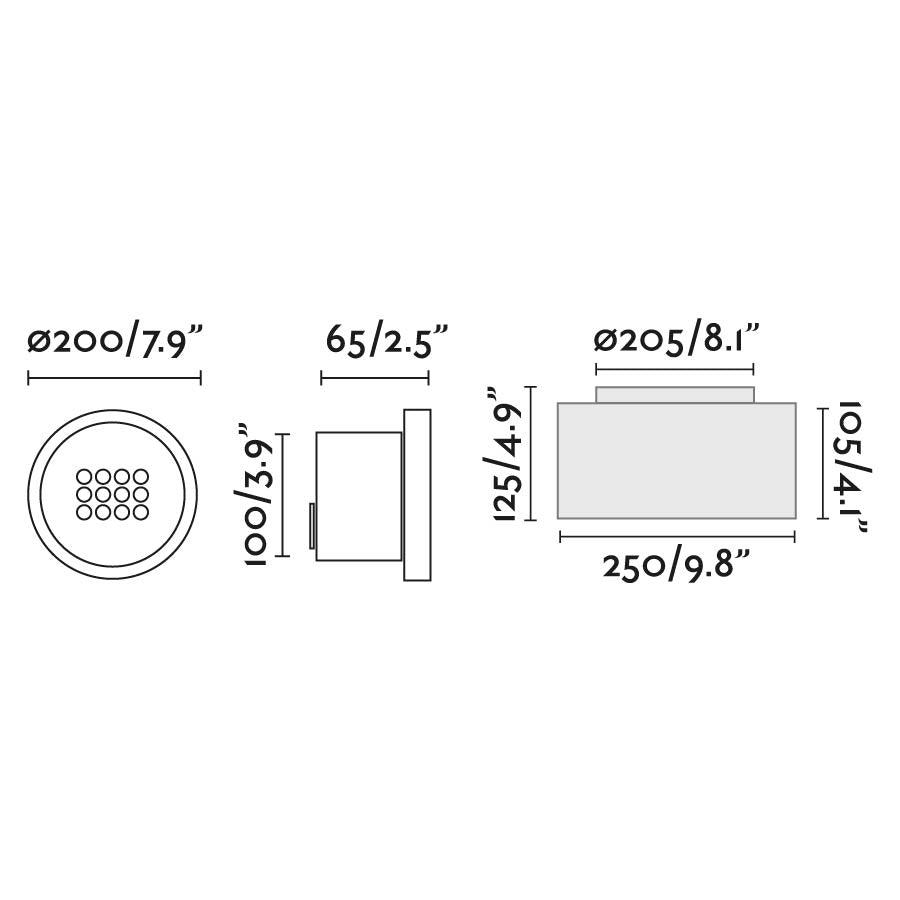 TRAS 25L Black recessed lamp 40º