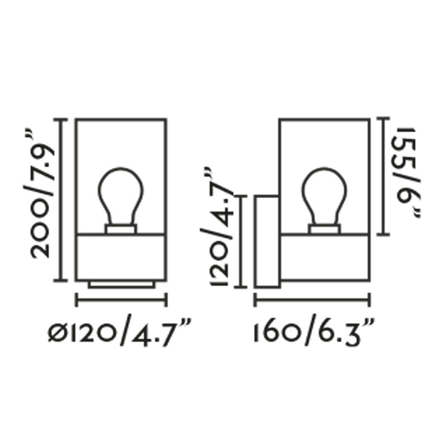 KILA Dark grey wall lamp smoked