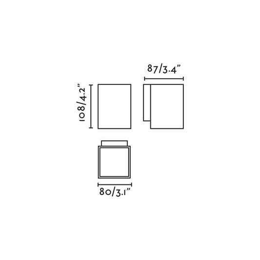 KOV 1L Lámpara de pared cuadrada blanca 3000K 23°