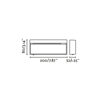 DUNE R Rectangular wall applique in dark grey, 6W 4CCT