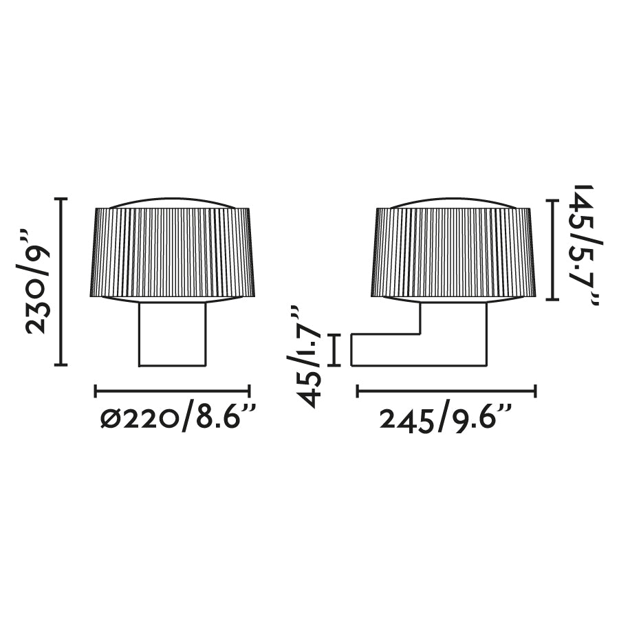 MUFFIN Dark grey wall lamp
