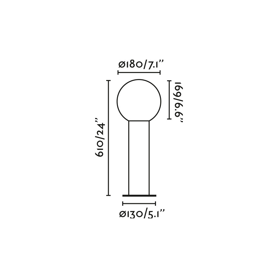 MOON 610 Dark grey post lamp