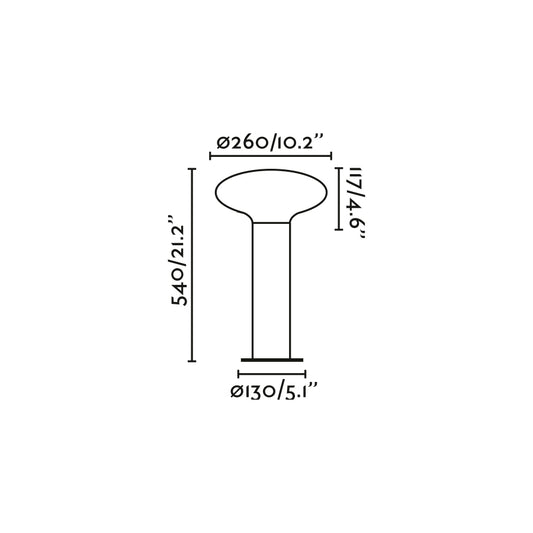 Bollard light BLUBS DARK GREY BEACON H540 1XE27 MAX 15W
