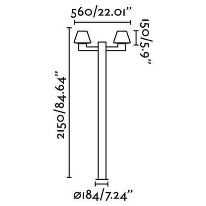 MISTU 2L Dark grey pole lamp