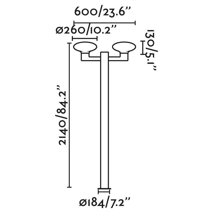 BLUBS 2L Dark grey pole lamp