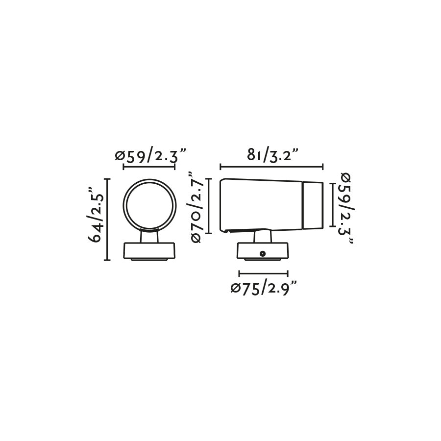 PUK 59 Black projector 30° 2700K