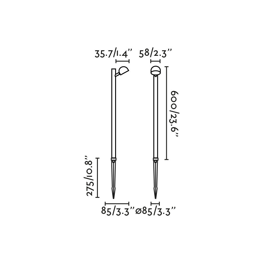 BROT 600 Black spike lamp