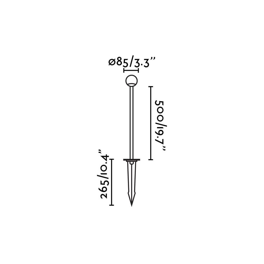 CUCA 500 Black spike lamp