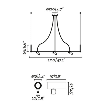 CLAP White linear wall lamp/ceiling 3x6W 3000K 38º