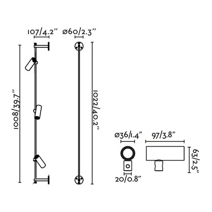 CLAP White linear wall lamp/ceiling 3x6W 3000K 38º