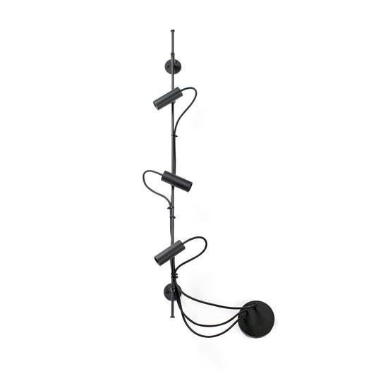 CLAP Black linear wall lamp/ceiling 3x6W 3000K 38º