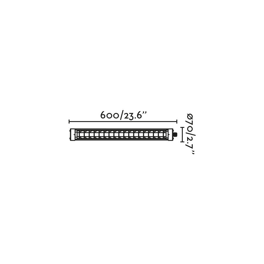 SCUBA LOUVER 600 Black wall lamp 20W