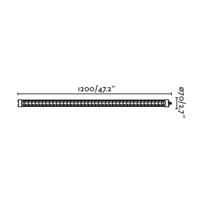 SCUBA LOUVER 1200 Black wall lamp 36W