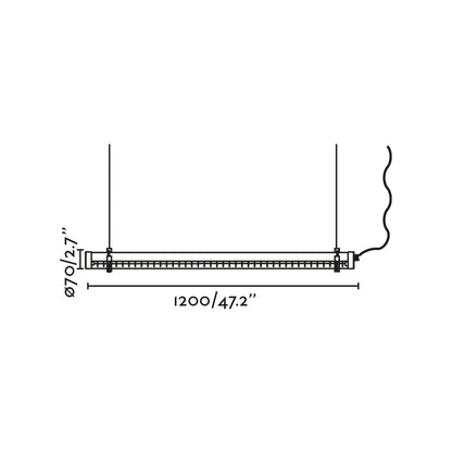 SCUBA LOUVER 1200 Black pendant lamp 36W