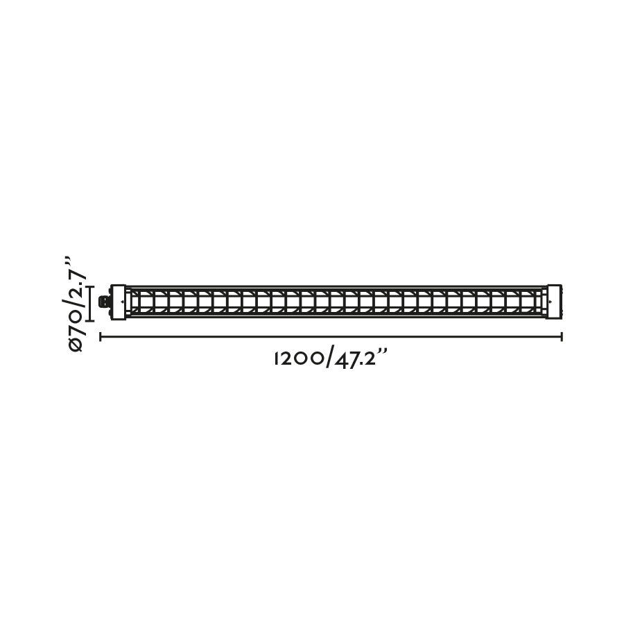 SCUBA LOUVER 1200 Black ceiling lamp 36W
