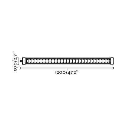 SCUBA LOUVER 1200 Black ceiling lamp 36W