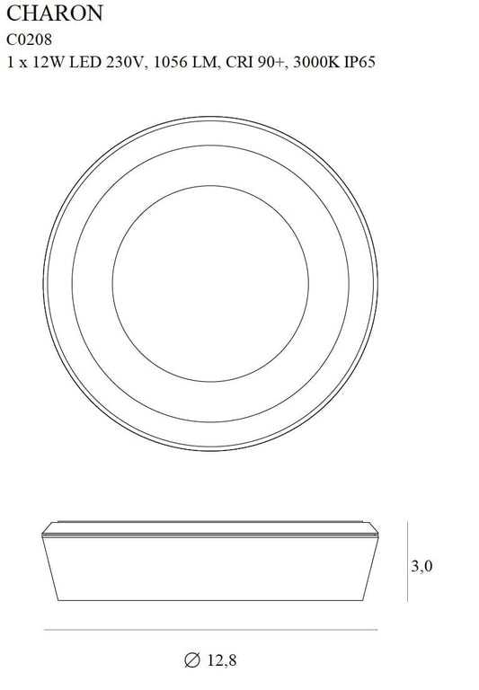 Maxlight C0208 Charon zwart IP65