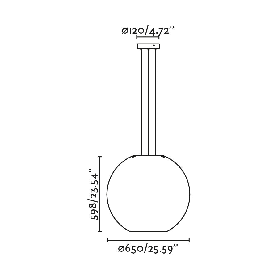 Technical drawing of a cylindrical object with dimensions labeled