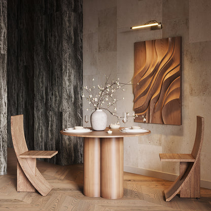 Dining room with wooden table and Backlight Finelli