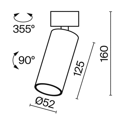 Ceiling luminaire C055CL-L12B3K-W-B