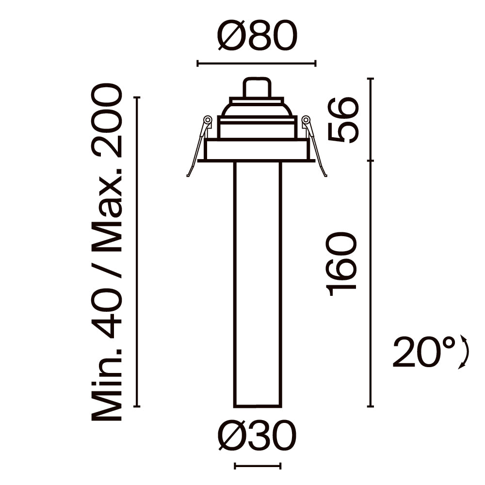 Downlight C140RS-L200-7W3K-B