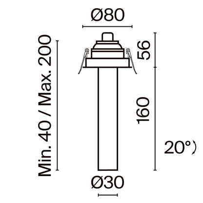 Downlight C140RS-L200-7W3K-W