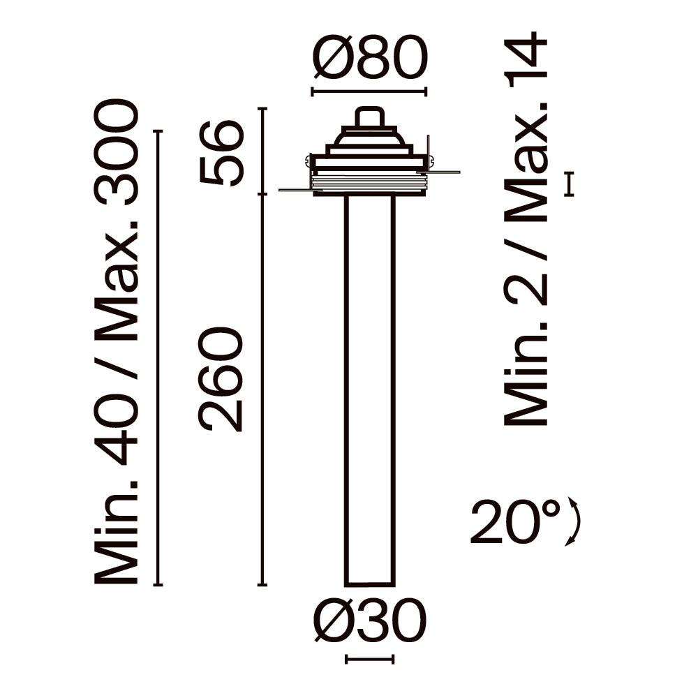 Downlight C140TRS-L300-7W3K-BBS