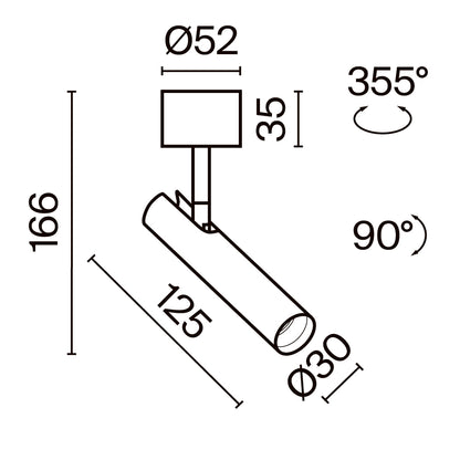 Ceiling luminaire C141CL-L125-6W3K-W